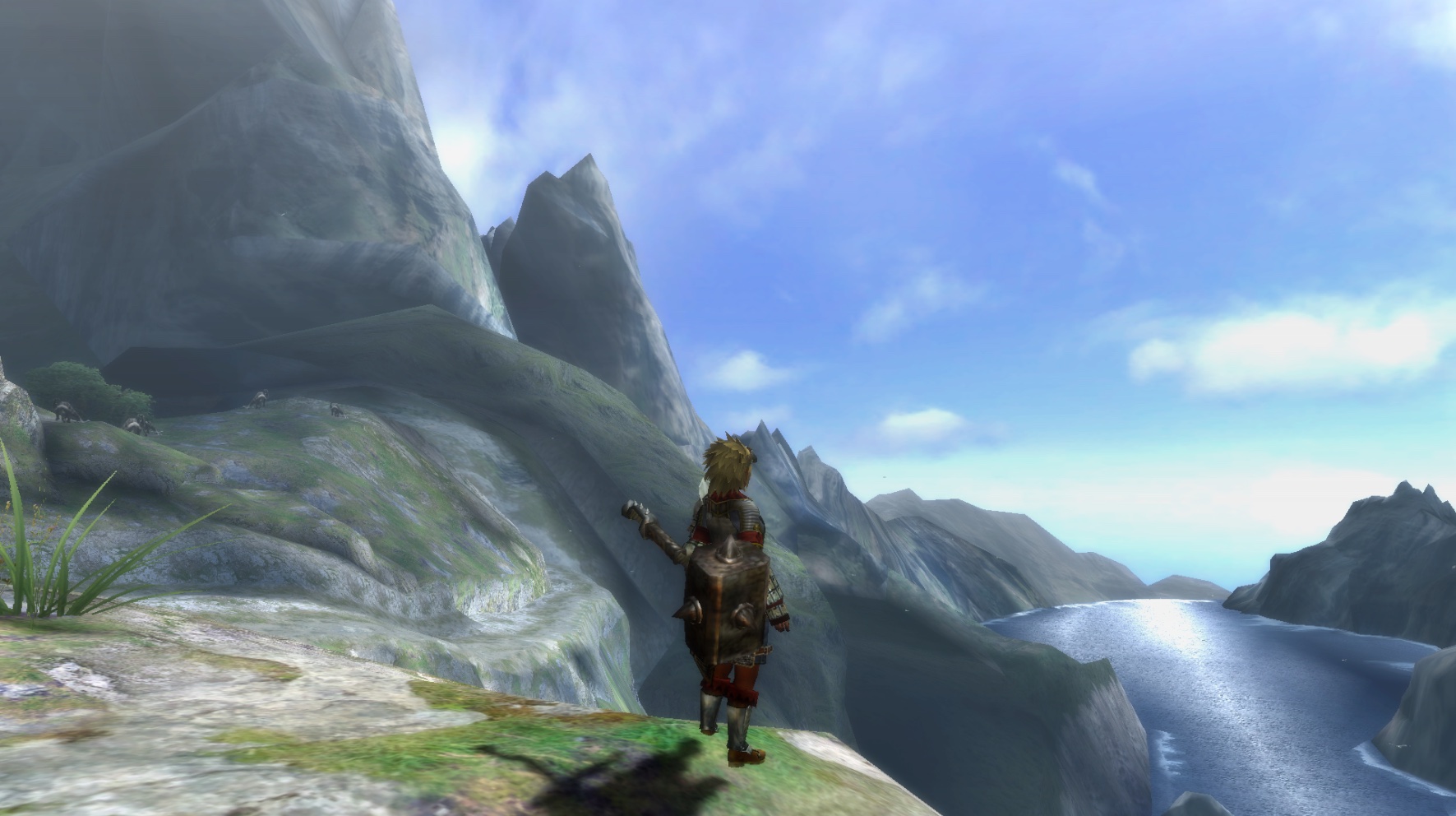 Shot of the opening area of Moga Island from MH3U